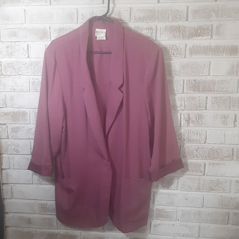 Vintage Bentley 2 pocket Lightweight Blazer sz 16 Mauve USA